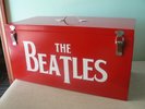 The Beatles 45 RPM Double wooden Record Storage box  New & NICE CRAFTSMANSHIP