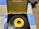Vintage Metal 45rpm Record Case with 86 45 rpm 1950-60s Doo Wop R&B Jazz Singles