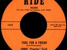 JIMMIE PREACHER ELLIS Fool For A Friend 45 Ride Rare 1960s Northern Soul Funk