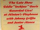 EDDIE LOCKJAW DAVIS-JOHNNY GRIFFIN-THE LATE SHOW RECORDED LIVE -PRESTIGE 7357