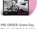 Green Day Saviors Ltd Edition 1-2-3-4 Go  Records Baby Pink Vinyl Rare PRE-SALE