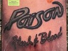 Poison Flesh & Blood OG 1990 Vinyl LP Record Shrink Wrap/Hype Sticker C1-91813