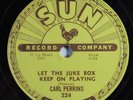 Rockabilly 78 CARL PERKINS Let The Juke Box Keep On... SUN 224 V+/E- HEAR 403