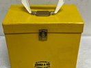 vintage washable record & toy carry case yellow with 45 rpm records - all listed