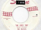 THE BEATLES She Loves You on Swan white label rock 45 with drill hole