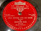 MEMPHIS SLIM-UNITED 166-CALL BEFORE YOU GO HOME/THIS IS MY LUCKY DAY=BLUES 78 EX
