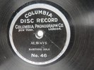 J.W. Myers - COLUMBIA 46 - Always - 7 Inch Disc
