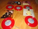 Michael Jackson Singles 7 45 RPM Records Red Vinyl  with jacket cover & 1 more