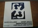 DAVID HOLLAND - DEREK BAILEY - IMPROVISATIONS - VINYL LP - 1971 - ECM - 1013 ST