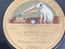 Rare  La Boheme Puccini by  McCromick and Sammarco 12” Antique Gramaphone Label