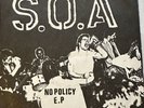 S.O.A.  No Policy E.P.  7” Vinyl Record DISCHORD 2 Red Label State of Alert