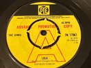 THE KINKS - Lola - Berkeley Mews - ADVANCED PROMO DEMO - Pye - 1970 UK