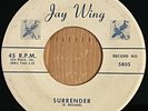 RARE The Kings Surrender/Hold Me 1959 Jay Wing 5805 45 rpm Maryland Doo Wop