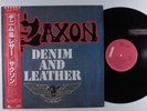 SAXON Denim And Leather CARRERE LP VG++/NM japan with inserts & obi a
