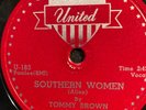 BLUES 78 RPM TOMMY BROWN UNITED 183 (BIG WALTER HARP) E+/E