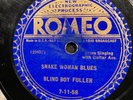 BLUES 78 RPM BLIND BOY FULLER ROMEO 7-11-58 V/V