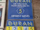 Duran Duran Wild Boys FULL SET Of 5 Sleeves & Vinyl's in a PROMO ADVERT DISPLAY
