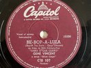 Gene Vincent  Be-Bop-A-Lula  / Jezebel 10” 1958 78 RPM BRAZIL