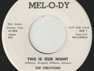 THE CREATIONS This Is Our Night MEL-O-DY promo soul r&b doo wop 45 motown VG++
