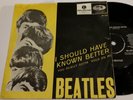 Very rare The Beatles single I Should Have Known Parlophone 1964 Sweden VG+/VG+