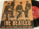 Very rare The Beatles single She Loves You Parlophone Red 1st  Sweden VG+/VG+