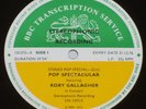 BBC TRANSCRIPTION SERVICE Pop Spectacular RORY GALLAGHER In Concert With Sheet