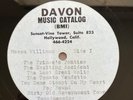MASON WILLIAMS - EARLY DEMO RECORDINGS? - ORIGINAL  ACETATE - DAVON MUSIC LABEL