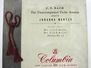 Johanna Martzy: J.S.Bach - The Unaccompanied Violin Sonatas (Vol.3) - 33CX 1288