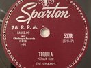The Champs Tequila Sparton 537 Canada Rock 'N' Roll Tittyshaker 78 RPM HEAR