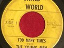 THE YOUNG MEN TOO MANY TIMES / GO  RARE 1967 GARAGE 45 RPM ERROR LABEL 7