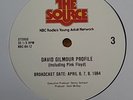 David Gilmour Profile Pink Floyd April 6,7,8 1984 The Source NBC 84-12 3 LPs & Q