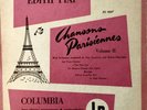 Edith Piaf Chansons Parisiennes Vol II Vinyl Record Columbia 10” LP 33 1/3 1950