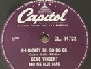 GENE VINCENT B I Bickey Bi ,Bo Bo Go ,FIVE DAYS 78 UK CAPITOL CL.14722 Excellent