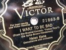 78 rpm Victor 21863, Helen Kane, I Want To Be Bad, Button Up Overcoat, jazz E