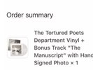 Taylor Swift - The Tortured Poets Department Vinyl + HAND SIGNED AUTOGRAPH PHOTO
