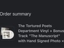 The Tortured Poets Department Vinyl + Bonus Track w/ Hand Signed Photo PREORDER