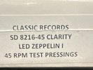 Led Zeppelin I - Classic Records Clarity 45 RPM Test LTD # 9 / 45 Sealed