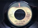 Beatles AND I LOVE HER 1975 Apple ALL RIGHTS 45 rpm single Los Angeles VG++