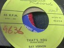 Rare 45 Ray Vernon That’s You/ I Love Your Darling Mark Vg+