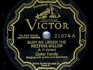 Pre-War Country 78 CARTER FAMILY Bury Me Under The Weeping Willow VICTOR V+ 1928