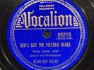 BLUES 78 RPM BLIND BOY FULLER VOCALION 05218