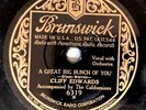 Rare  Jazz 78rpm Cliff Edwards Brunswick 6319 