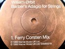 WILLIAM ORBIT - ADAGIO FOR STRINGS - IBiZA TRANCE CLASSIC   12” VINYL RECORD DJ