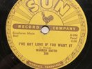 Sun 78 -Warren Smith- I Got Love If You Want It/ I Fell In Love. Shellac VG+.