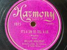 78 Rpm Jazz, Blues, Billie Holiday 'It's a Sin To Tell a Lie' US Harmony EX