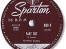 Rare 1958 FRANKIE SARDO Rock’n Roll 78 RPM Record. Fake Out. E+