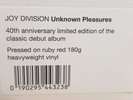 Joy Division – Unknown Pleasures, Red [Ruby Red], 180g Vinyl, LP