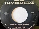 THE FOUR TOPS Pennies From Heaven +Where You Are '62 RIVERSIDE 45 Pre-Motown VG+