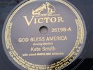 Kate Smith 78rpm Single 10-inch Victor Records #26198 God Bless America