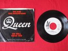 QUEEN We Are The Champions/We Will Rock You 45rpm (1977) white label promo w/PS